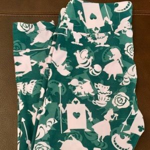 Lularoe Alice in Wonderland Leggings EUC